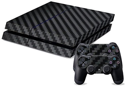 Elton Black Carbon Fiber Decal Skin Sticker Cover for PS4 Console and Controller - Image 1