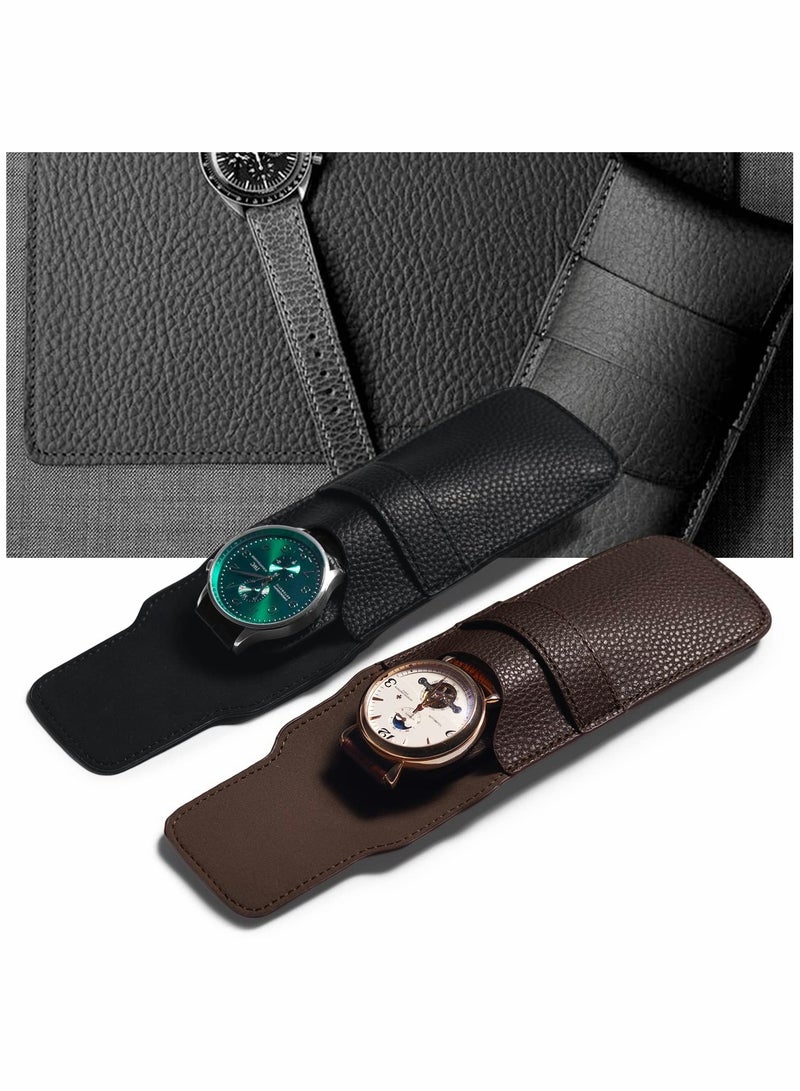 SYOSI Portable PU Leather Watch Storage Pouch - Single Watch Gift Bag for Men and Women, Ideal for Travel and Storage - Image 5
