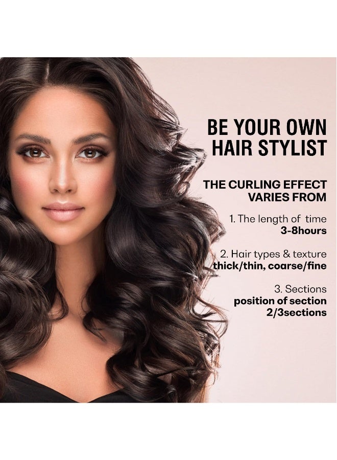 Heatless Hair Curler with Flexi Rods and Hook, Heatless Curling Rod for All Hair Types, Comfortable No-Heat Curlers to Sleep In, Overnight Blowout Curls, Black - Image 5