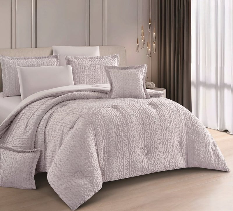 Elegant 8-piece summer bedspread set for a double bed, featuring a quilted design and microfiber material, sized 260x240 cm. - Image 1
