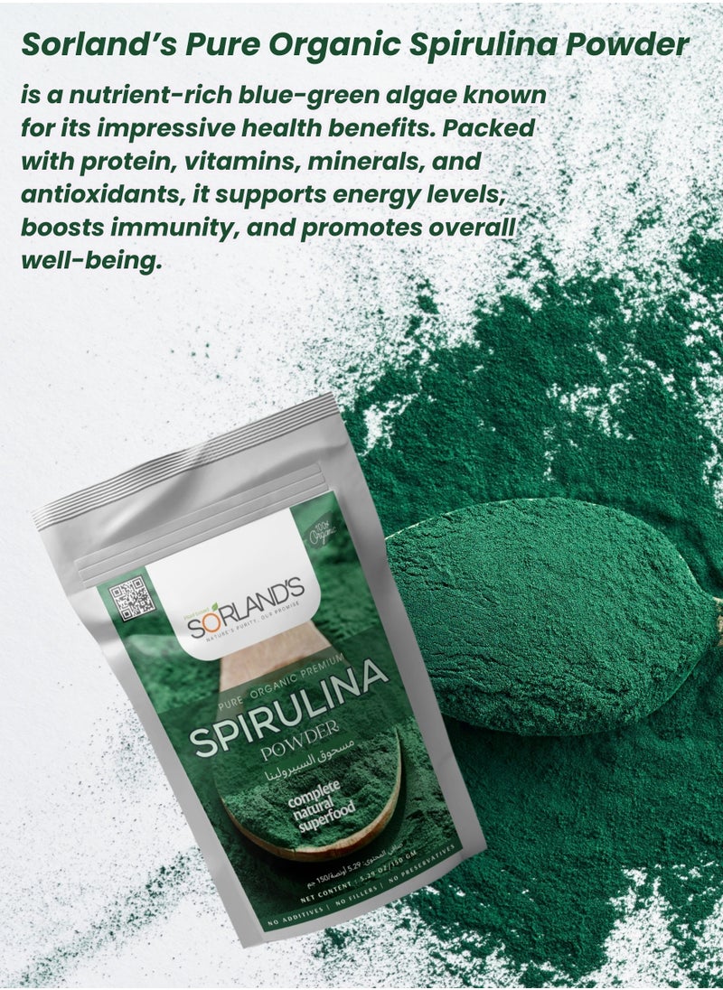 Sorland's Pure Organic Spirulina Powder -150 Grams Complete Natural Superfood( Premium Quality Certified Organic)  - Image 4