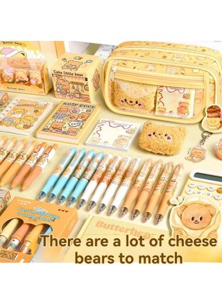 Capybara Pencil Case Set for Teen Girls – Cute School Supplies with Compartments | Zippered Stationery Pouch | Includes Gel Pens, Correction Tape & Stickers | Back to School Supplies for Girls - view 4
