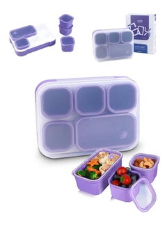 TAPIT 1000ml Lunch Box for Kids, Student BPA-free Plastic Bento Box for School, Leakproof Food Container with Lids for Babies, Boys and Girls (Purple)  - Image 1