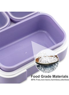 TAPIT 1000ml Lunch Box for Kids, Student BPA-free Plastic Bento Box for School, Leakproof Food Container with Lids for Babies, Boys and Girls (Purple)  - Image 4