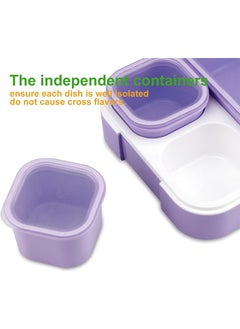 TAPIT 1000ml Lunch Box for Kids, Student BPA-free Plastic Bento Box for School, Leakproof Food Container with Lids for Babies, Boys and Girls (Purple)  - Image 5