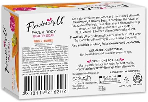 Flawlessly U Papaya Calamansi Face Body Beauty Soap - Image 3