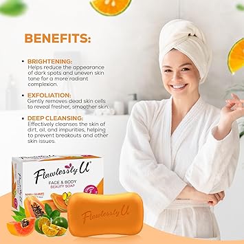 Flawlessly U Papaya Calamansi Face Body Beauty Soap - Image 5