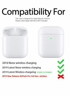 Y&D Case Cover with Keychain, Full Protective Silicone Accessories Skin for Women Girl Wireless Charging Case,Front LED Visible Apple AirPods 2  - Image 5