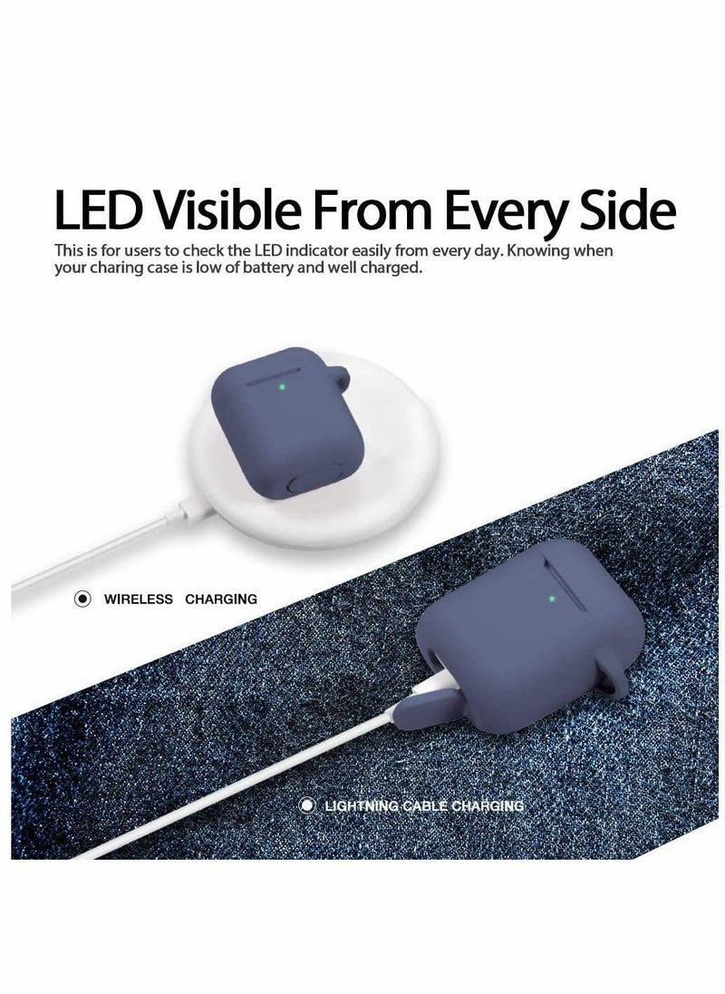 Y&D - Case Cover with Keychain, Full Protective Silicone Accessories Skin for Women Girl Wireless Charging Case,Front LED Visible Apple AirPods 2 - Image 1