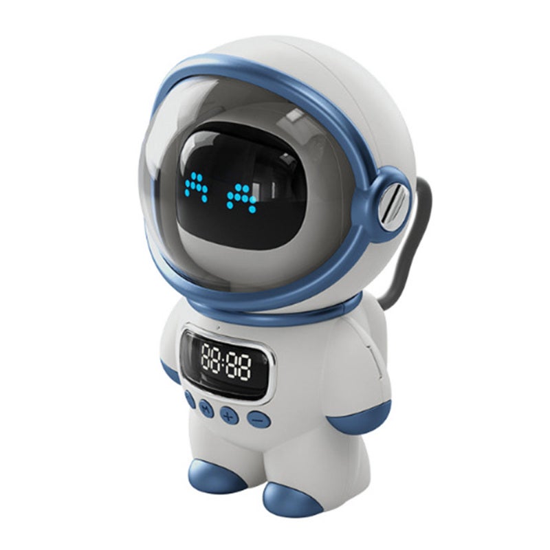 Bluetooth Speaker: White AI Voice Intercom - 6W Balanced Sound Bluetooth 5.1 Chip Smart Speaker with Clock Night Light for Home Daily Use - Image 3