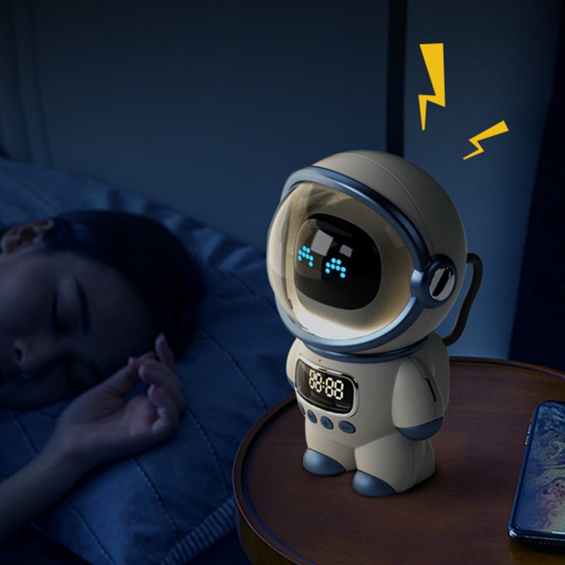 Bluetooth Speaker: White AI Voice Intercom - 6W Balanced Sound Bluetooth 5.1 Chip Smart Speaker with Clock Night Light for Home Daily Use - Image 5