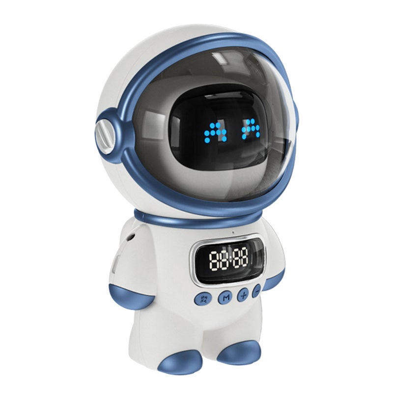 Bluetooth Speaker: White AI Voice Intercom - 6W Balanced Sound Bluetooth 5.1 Chip Smart Speaker with Clock Night Light for Home Daily Use - Image 1