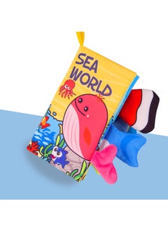 Generic Baby's Tear-free Early Teaching Six Pages 12 Montessori's Early Education Interesting Three-Dimensional Voice Tail Cloth Book-Color:Ocean World [English] 6 Pages And 12 Sides With BB Sound Paper  - Image 1