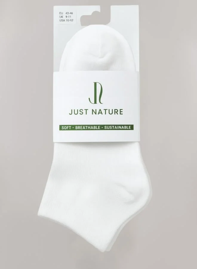 Just Nature White 3-Pack Ankle Length Socks for Men | Best Price UAE