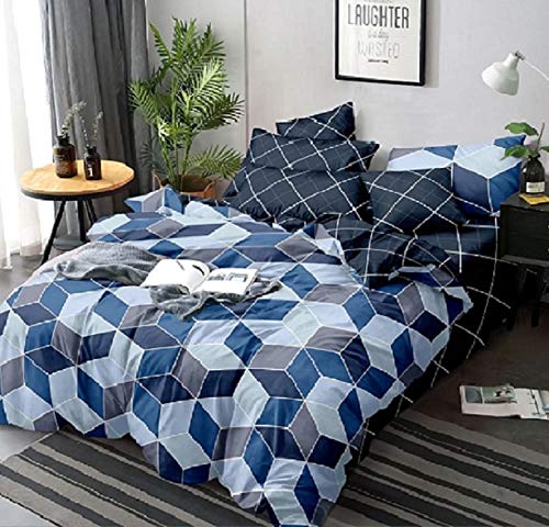 Laying Style™ Soft Glace Cotton King Size Duvet Cover(Size: 90x100 inch) II Razai Cover II Quilt Cover for Double Bed Size with Zipper (Dohars) Color : Multicolor - Image 1