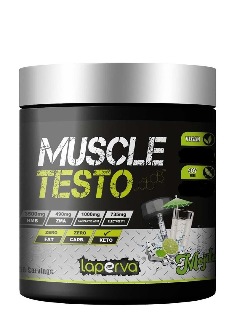 Laperva Muscle Testo Mojito Flavor Strength Enhancement And Performance Booster 50 Servings Mojito Flavor 275 gm  - Image 1