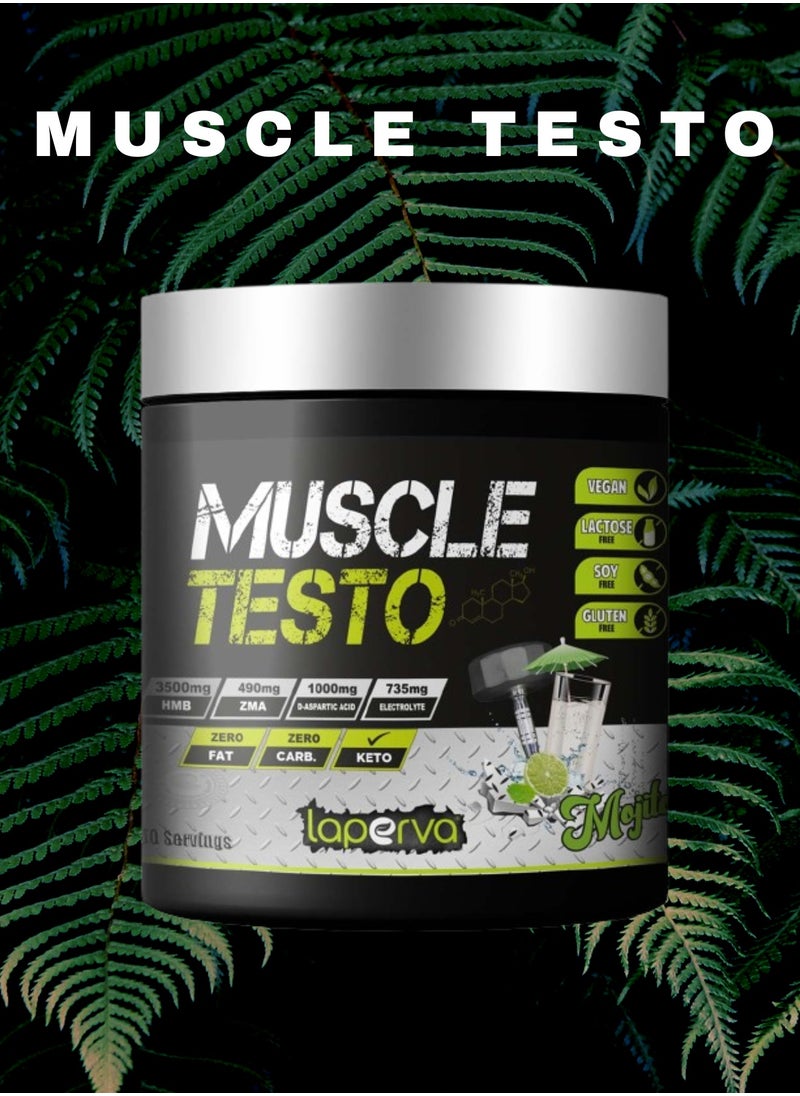 Laperva Muscle Testo Mojito Flavor Strength Enhancement And Performance Booster 50 Servings Mojito Flavor 275 gm  - Image 2