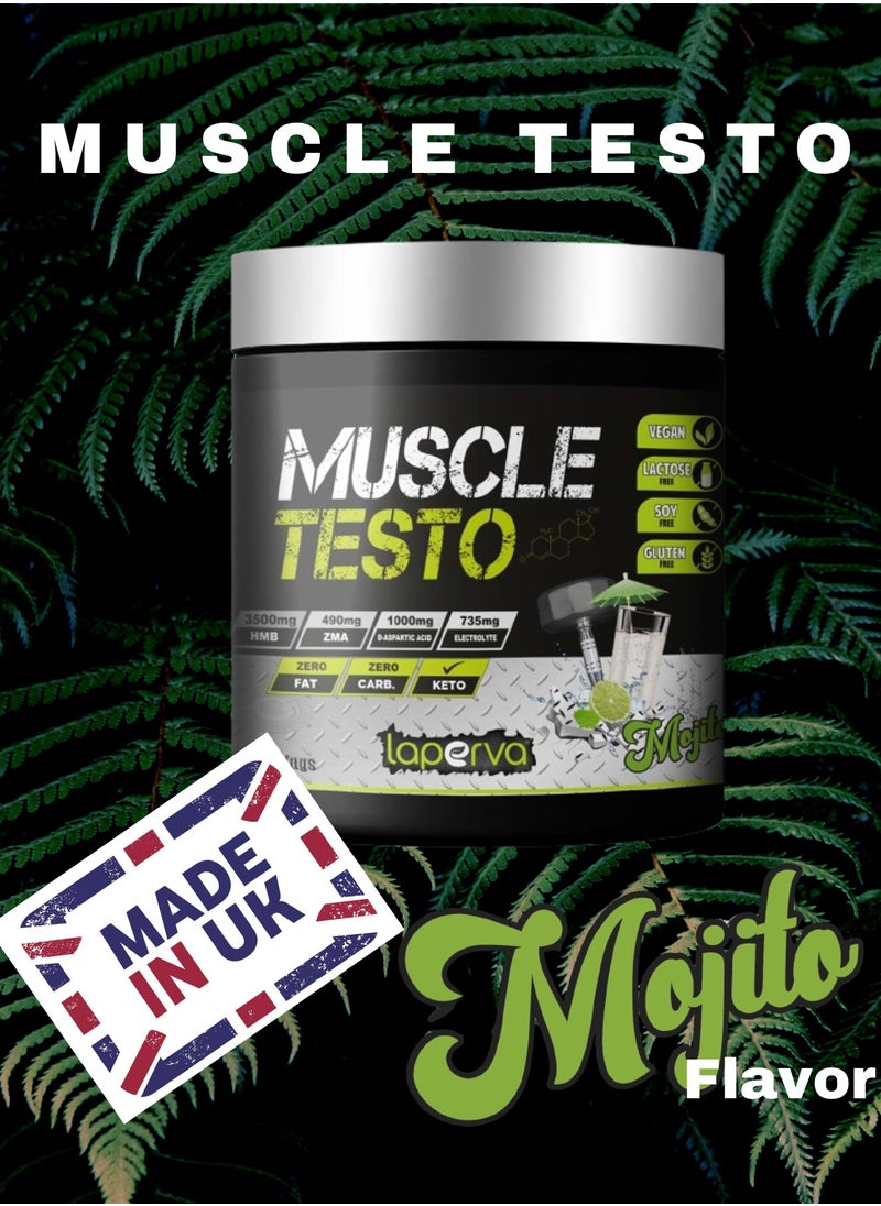 Laperva Muscle Testo Mojito Flavor Strength Enhancement And Performance Booster 50 Servings Mojito Flavor 275 gm  - Image 4