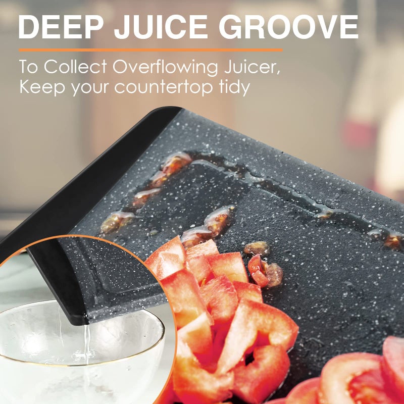 Empune Extra Large Cutting Boards, Plastic Cutting Boards for Kitchen (Set of 3), Dark Grey - Image 5