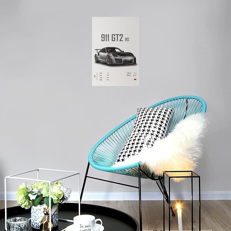 Dujoi Car Poster 911 GT3RS Posters Racing Wall Art Vintage For Men Prints Canvas Framed Unframe-style 16x24inch(40x60cm) - Image 2