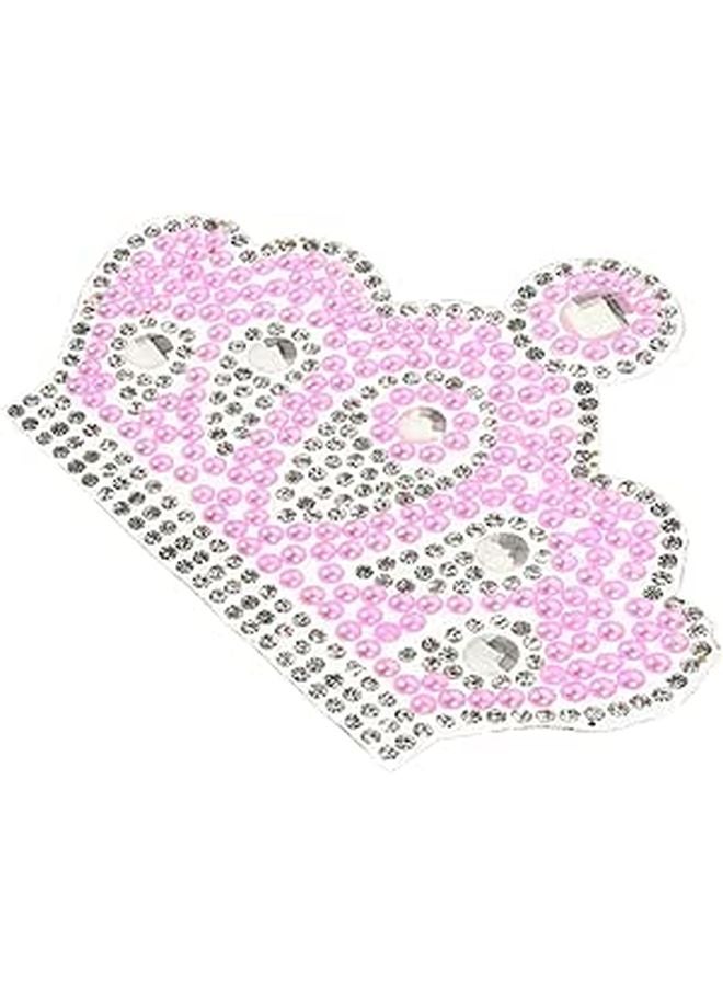 Pink Crown Rhinestone Iron On Patch 6 8x9 3cm DIY Clothing Accessory For Garments Bags Decoration - Image 1