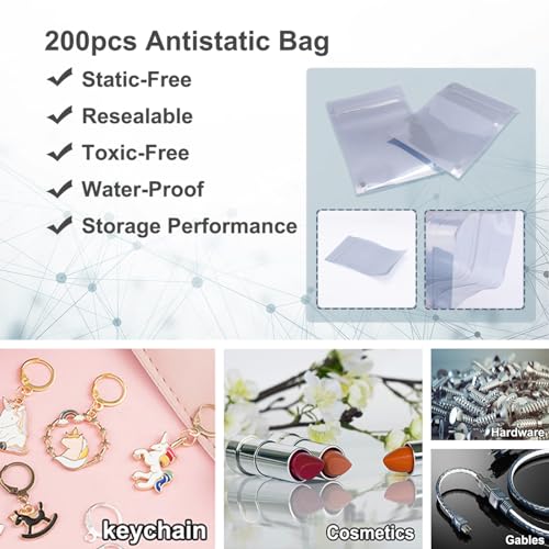 Ellbest 200pcs Antistatic Bag 2.75x4.33 inch Storage Resealable Bags for HDD and Other Electronic Devices Hard Drive - Image 4