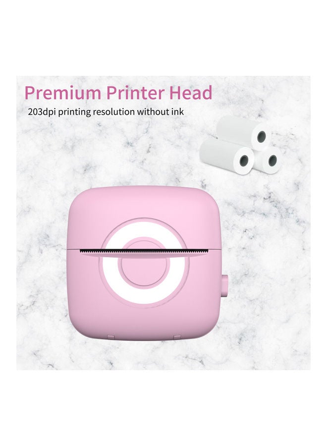 203dpi Portable Pocket Thermal Printer with 1 Roll Paper Pink - Image 4