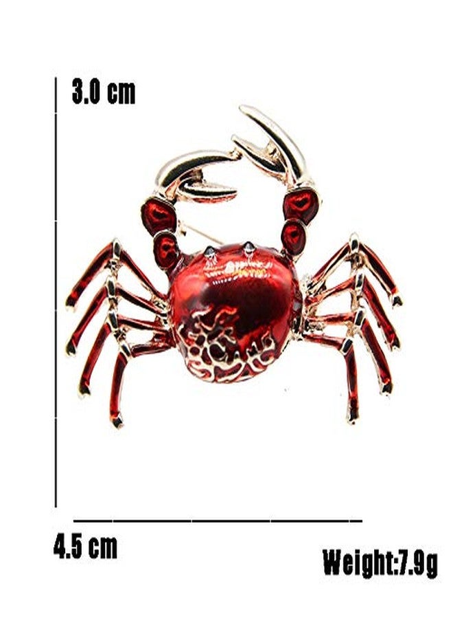JOYID Cute Crab Brooch Enamel Animal Pin Brooch Clothes Bag Accessories Jewelry Gift-Red - Image 3