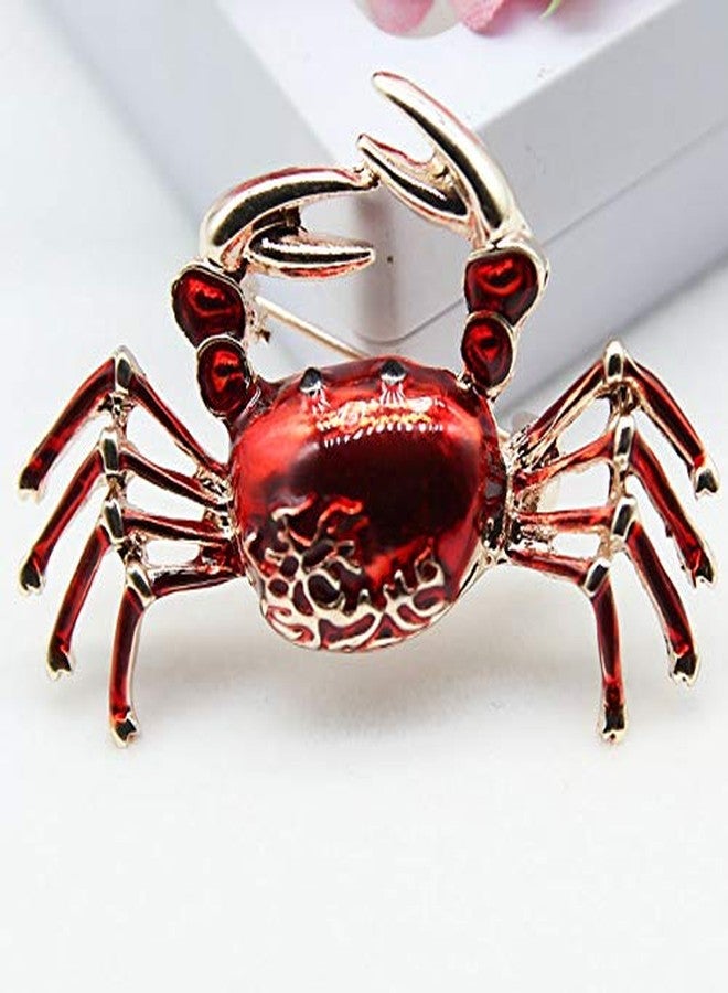 JOYID Cute Crab Brooch Enamel Animal Pin Brooch Clothes Bag Accessories Jewelry Gift-Red - Image 5