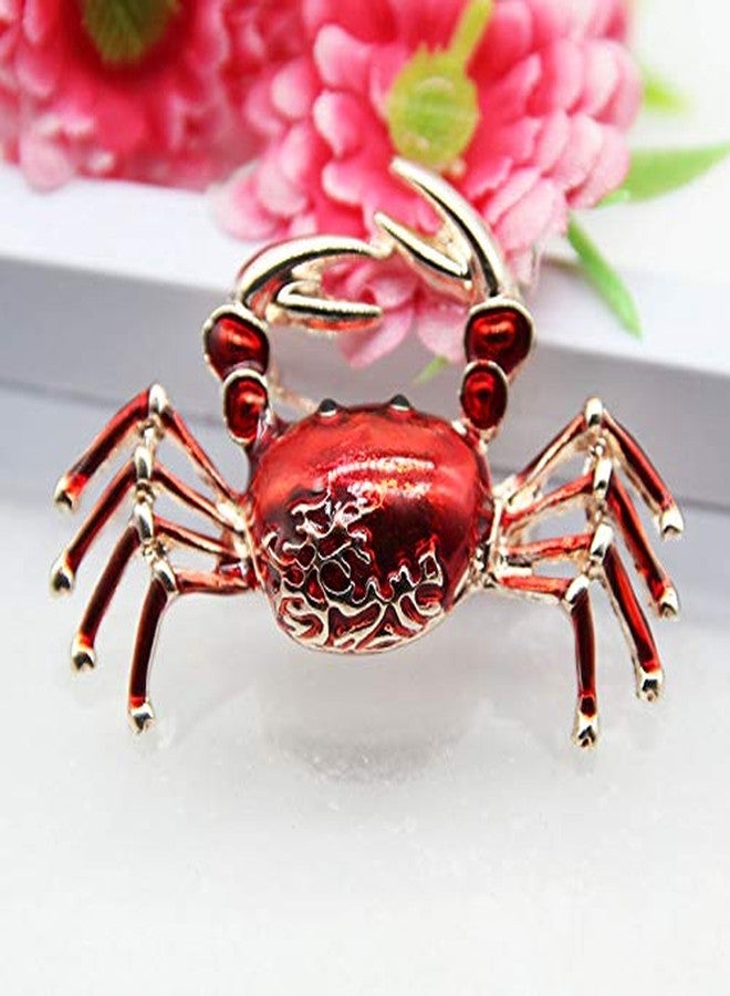 JOYID Cute Crab Brooch Enamel Animal Pin Brooch Clothes Bag Accessories Jewelry Gift-Red - Image 4