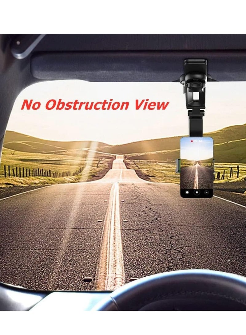 Sun Visor Car Phone Holder Mount Multifunctional Cell Phone Stand Universal Adjustable Arm Cradles Car Holder Mount Phone Car Clip Mount for Sun Visor Rearview Mirror Steering Wheel (Green) - Image 3