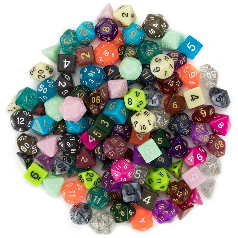 Wiz Dice DND Dice Set - 140 Pieces Total (20 Sets of 7 Dice in Unique Colors) & Storage D&D Dice Bag-Polyhedral Role Playing Dice - Perfect DND Accessories for TTRPG Dice Games - Bag of Tricks - Image 2