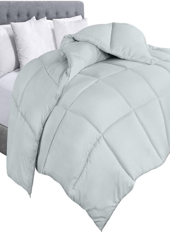 Utopia Bedding - Utopia Bedding Comforter Duvet Insert - Quilted Comforter with Corner Tabs - Box Stitched Down Alternative Comforter (Queen, Light Grey) - Image 1