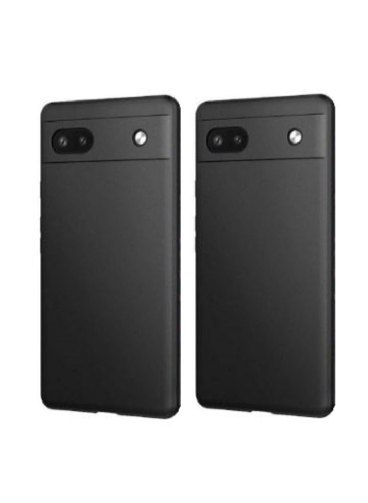 فيسوس 2pcs ناعمة TPU الخلفية الخلفية صدمة الصدمة الصدمات الصدمات المضادة للأصفر الغطاء الحماية الكاملة للجسم لـ Google Pixel 6A (أسود) - Image 1