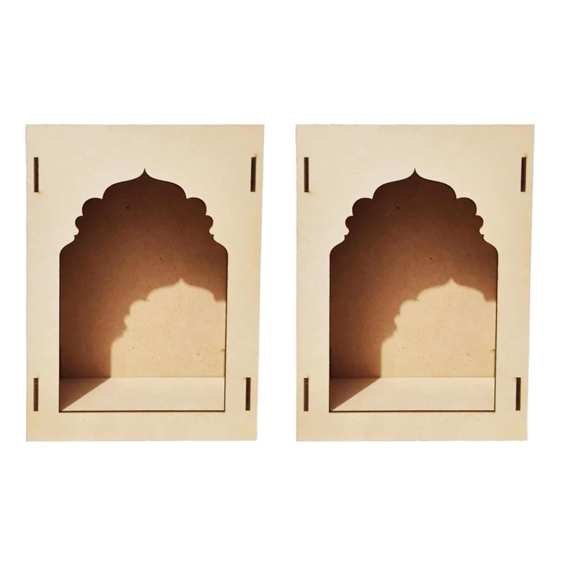LETS DIY Plain Jharokha MDF Cutout Box DIY Art Craft Kit Wall Hanging Decor Festival Gift Wedding Decoration Customizable Creative Craft Project