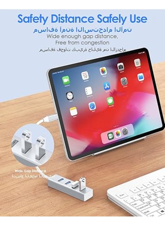 LENTION 4-in-1 USB C Hub, 4 USB 3.0 Ports, USB C to USB A Multiport Adapter for 2025-2016 MacBook Pro, Mac Air & Surface, iPad Pro, Chromebook, More, Stable Driver Certified (CB-C22s, Silver) - Image 3