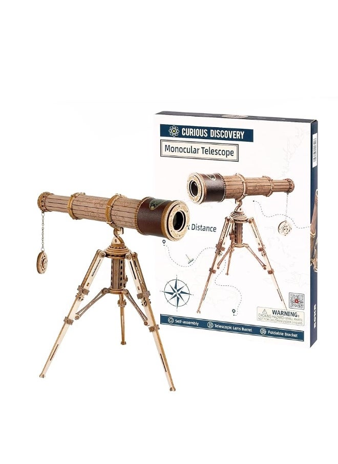 RoWood Rowood Telescope 3D Puzzles for Adults, DIY Wooden Model Building Kit, Christmas Birthday Gift for Kids Teens  - Image 5