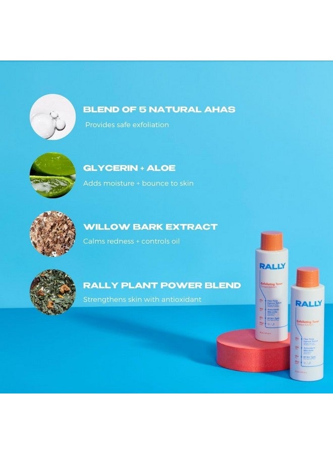 رالي تونر رالي اليومي المُقشّر اللطيف بأحماض ألفا هيدروكسي النباتية | مُنظّف للاستخدام أثناء التنقل | يُنقّي المسام، يُفتّح البشرة ويُحسّن ملمسها | يُنعش بشرة المراهقين وما بعد التمرين، 113 مل - Image 4