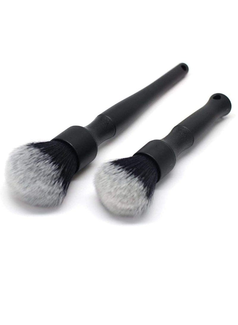 Premium Soft Car Detailing Brush Set for Versatile Cleaning of Engines Wheels Interiors and Vents 2 Pack - Image 1