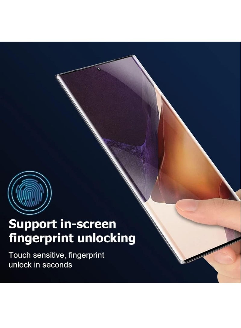 DUSALA (2+2Pack) Samsung Galaxy Note 20 Ultra Screen Protector 3D Curved Full Coverage HD Clear Anti Scratch Tempered Glass & Camera Lens Protector Easy Installation] - Image 3