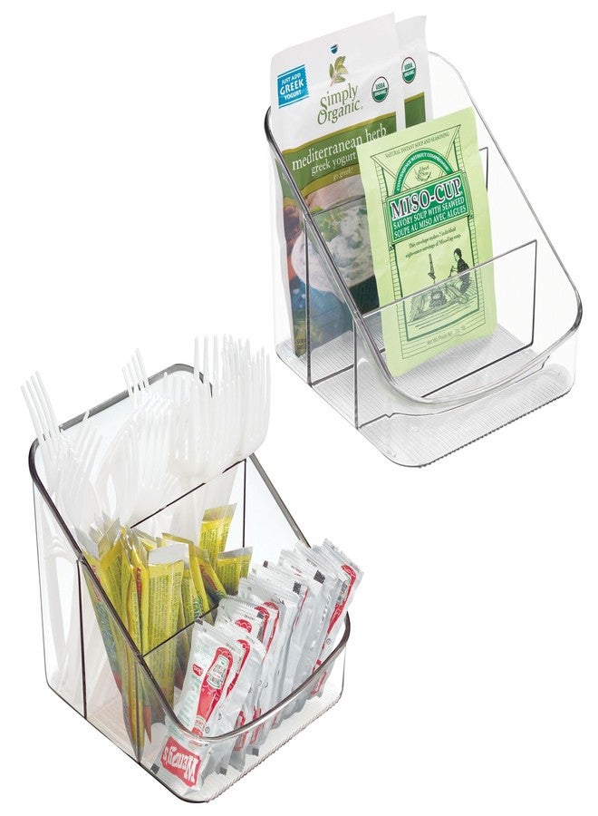 InterDesign iDesign 3-Section Divided Packet Organizer for Kitchen and Pantry Storage - Set of 2 - Clear - Image 1