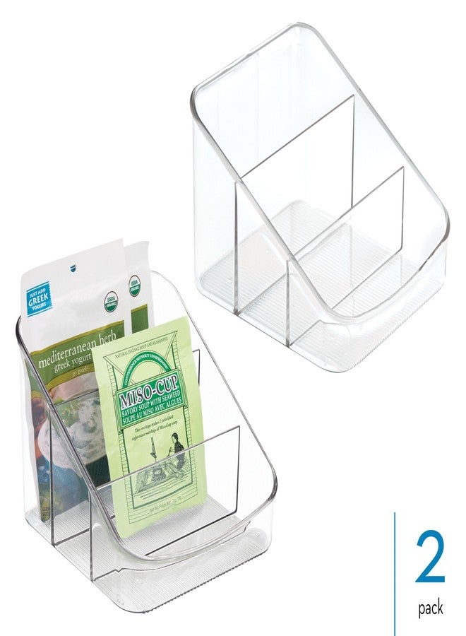 InterDesign iDesign 3-Section Divided Packet Organizer for Kitchen and Pantry Storage - Set of 2 - Clear - Image 2
