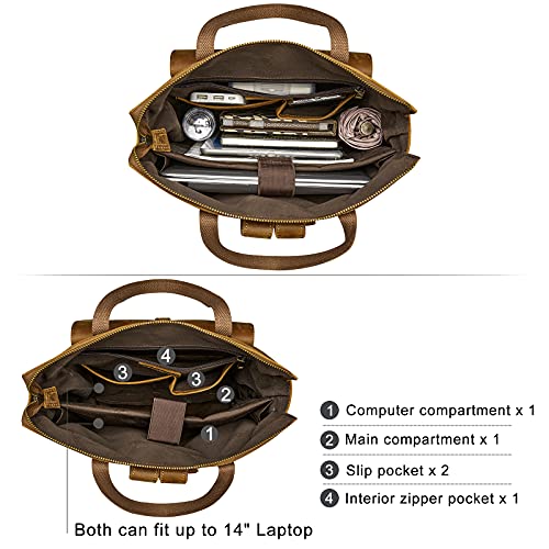 S-ZONE Women Genuine Leather Backpack Purse Retro Top-handle Bags Vintage Totes Casual Daypack - Image 5
