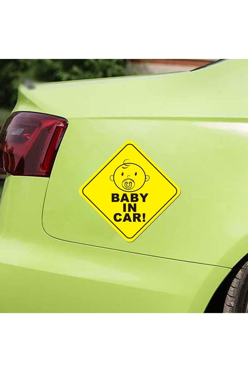 GNAFOTU Baby On Board Sign for Car, Safety Signs, Reflective at Night, Weatherproof, Self Adhesive Vinyl(Pack of 2, 5.5*5.5in) - Image 2