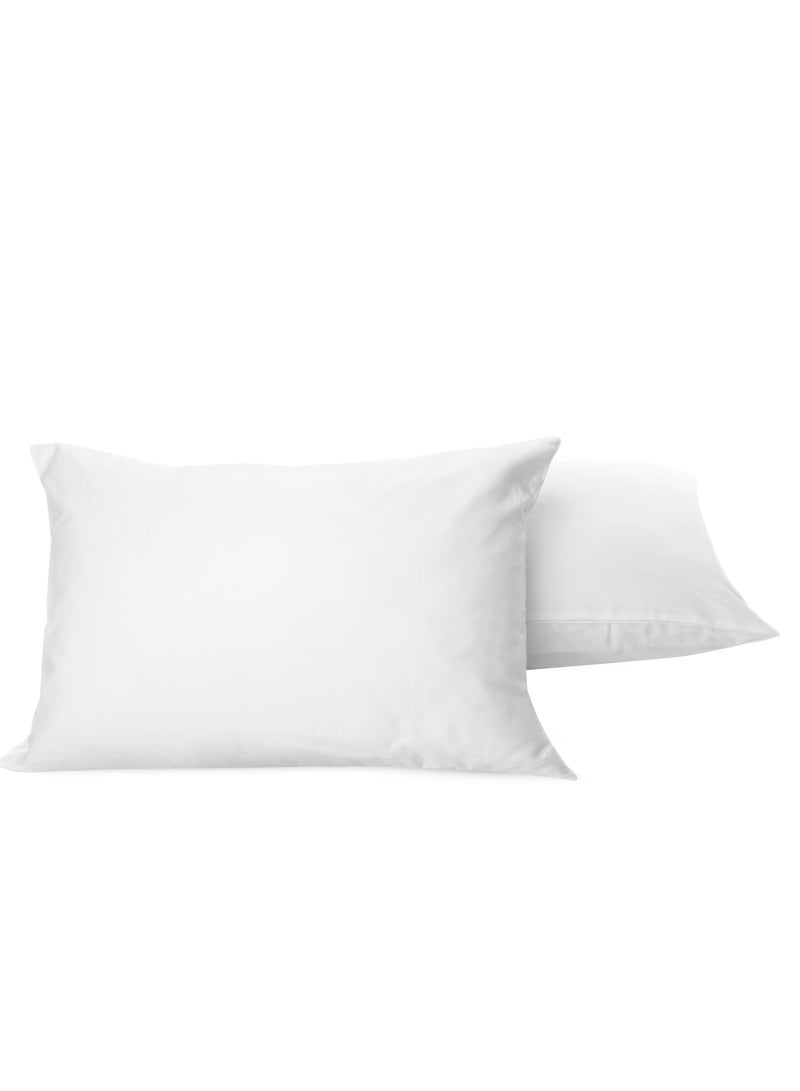 القيلولة زين قطعتان من أكياس الوسائد القياسية مقاس 50 × 75 سم من القطن المصري الخالص فائق النعومة بعدد 300 خيط فاخر 100% من القطن طويل التيلة نسيج بيركال قطعتان من غطاء وسادة ربة المنزل للفراش - Image 1