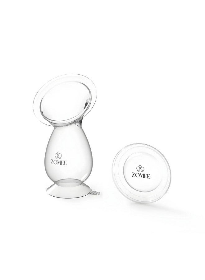 Zomee Manual Breast Pump Silicone Milk Collector - Hands-Free Milk Collection Bottle for Breastfeeding Moms - BPA-Free, Leak-Proof, Spill-Proof Design - Portable & Easy to Clean - 4oz Capacity - Image 1