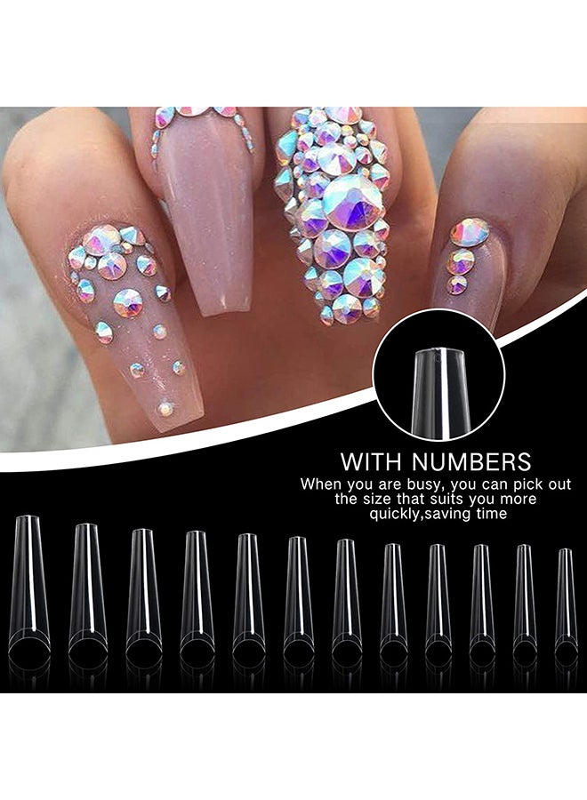 brunson Professional French Nail Tips 480pcs C Curved Long Nail Tip Premium Strong flexible False nail tips easier better-fit Press On Nails  for French Manicure Acrylic Gel Nail Extensions for Nail Art - Image 3