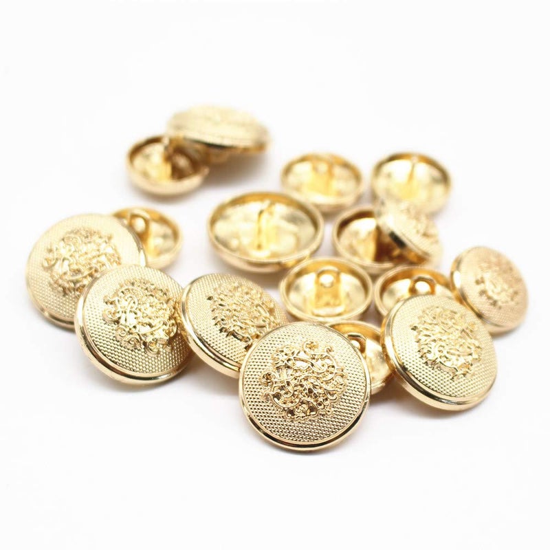 YaHoGa 14pcs Gold Blazer Buttons for Men's Suits Blazers Sport Coats 20mm 15mm Metal Shank Suit Buttons Set for Sewing Coats Suits Blazers (MB20080) - Image 2