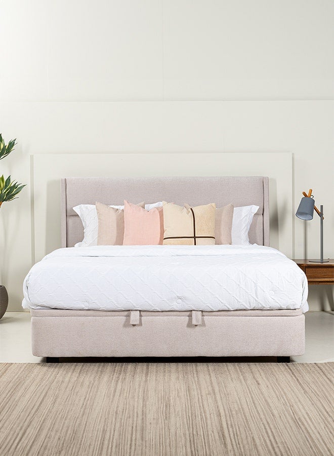 OC HOME Melory King Hydraulic Bed Beige - Image 3