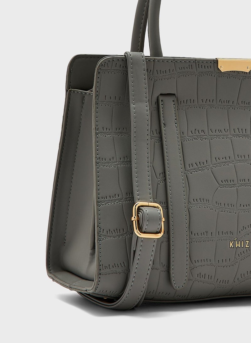 Khizana Croc Tote Handbag - Image 3